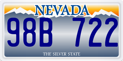 NV license plate 98B722