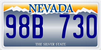 NV license plate 98B730