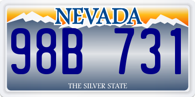 NV license plate 98B731