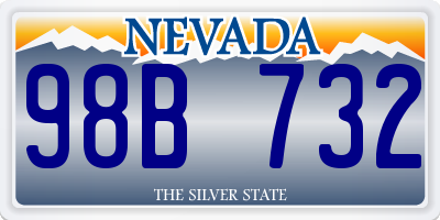 NV license plate 98B732