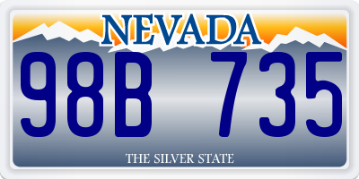 NV license plate 98B735