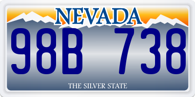 NV license plate 98B738