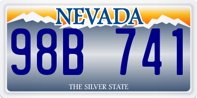 NV license plate 98B741