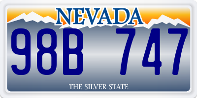 NV license plate 98B747