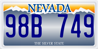 NV license plate 98B749
