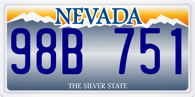 NV license plate 98B751