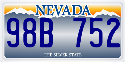 NV license plate 98B752