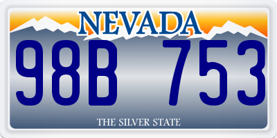 NV license plate 98B753