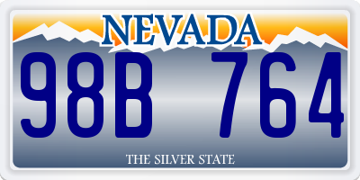 NV license plate 98B764