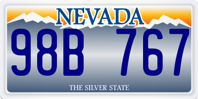 NV license plate 98B767