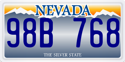 NV license plate 98B768