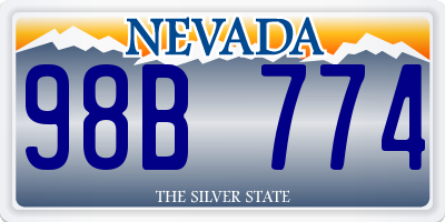 NV license plate 98B774