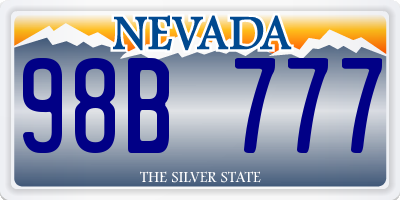 NV license plate 98B777