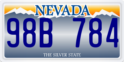 NV license plate 98B784