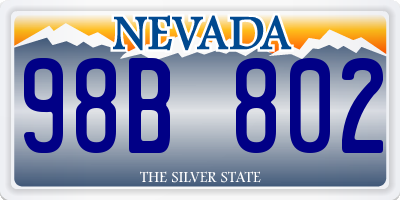 NV license plate 98B802