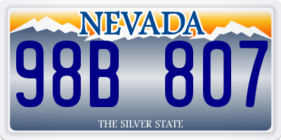 NV license plate 98B807