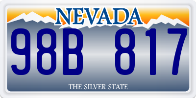 NV license plate 98B817