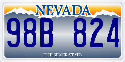 NV license plate 98B824