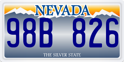 NV license plate 98B826
