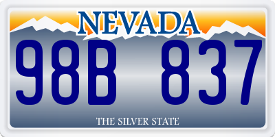 NV license plate 98B837