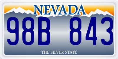 NV license plate 98B843