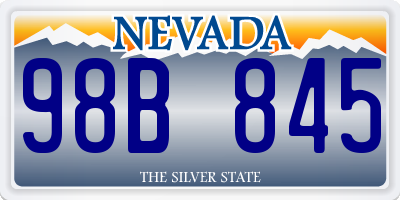 NV license plate 98B845