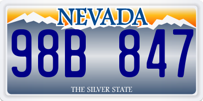 NV license plate 98B847