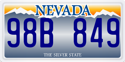 NV license plate 98B849