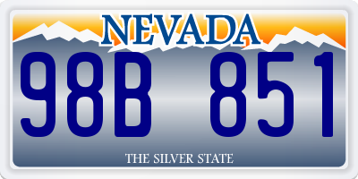 NV license plate 98B851