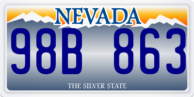 NV license plate 98B863