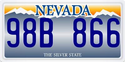 NV license plate 98B866