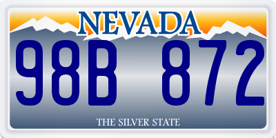 NV license plate 98B872