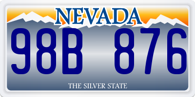 NV license plate 98B876