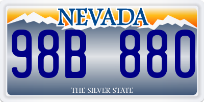 NV license plate 98B880