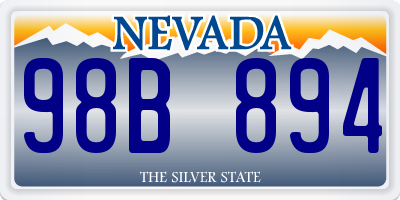 NV license plate 98B894