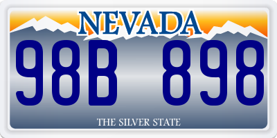 NV license plate 98B898