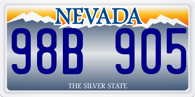 NV license plate 98B905