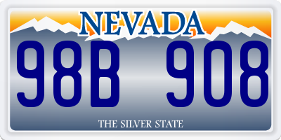 NV license plate 98B908