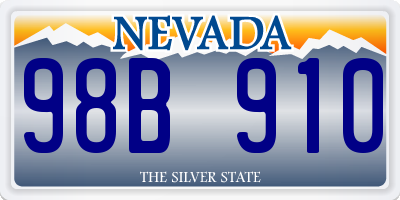 NV license plate 98B910