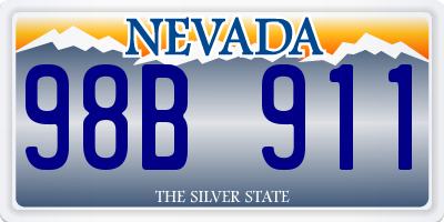 NV license plate 98B911