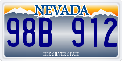 NV license plate 98B912