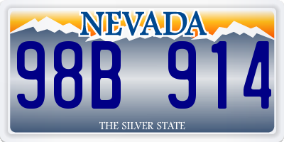 NV license plate 98B914