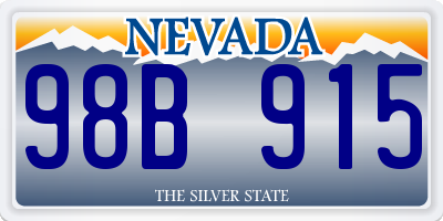 NV license plate 98B915