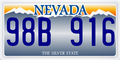 NV license plate 98B916