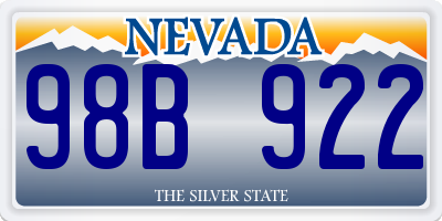 NV license plate 98B922