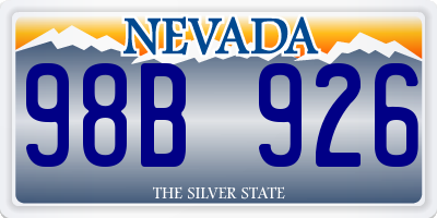 NV license plate 98B926