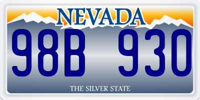 NV license plate 98B930