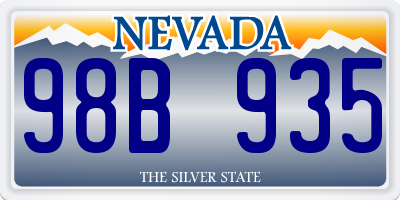 NV license plate 98B935