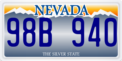 NV license plate 98B940
