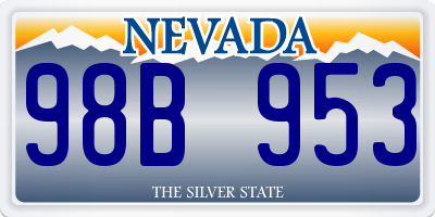 NV license plate 98B953